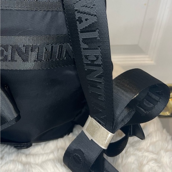 VALENTINO ORLANDI NYLON BACKPACK WITH GOLD DETAIL AND MATCHING POUCH NEW - Picture 6 of 14